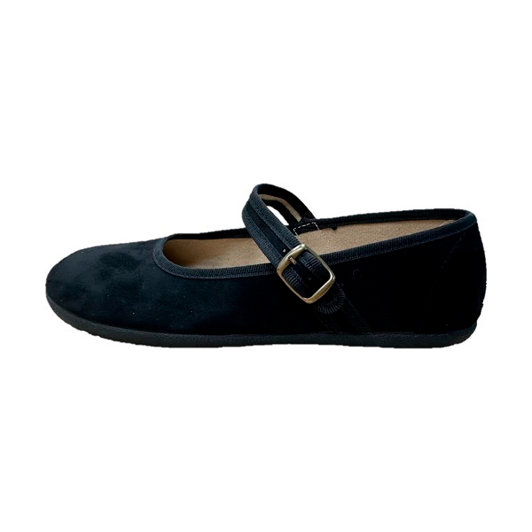 Batilas Bailarina Barefoot Terciopelo Negro Zapateka